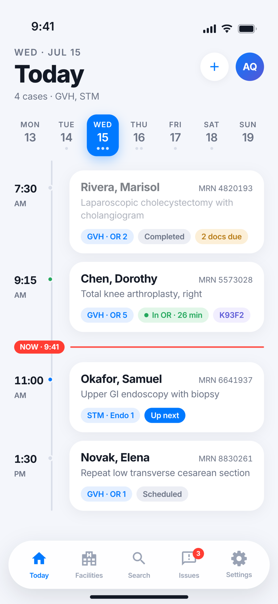 AAR-GO mobile today case schedule